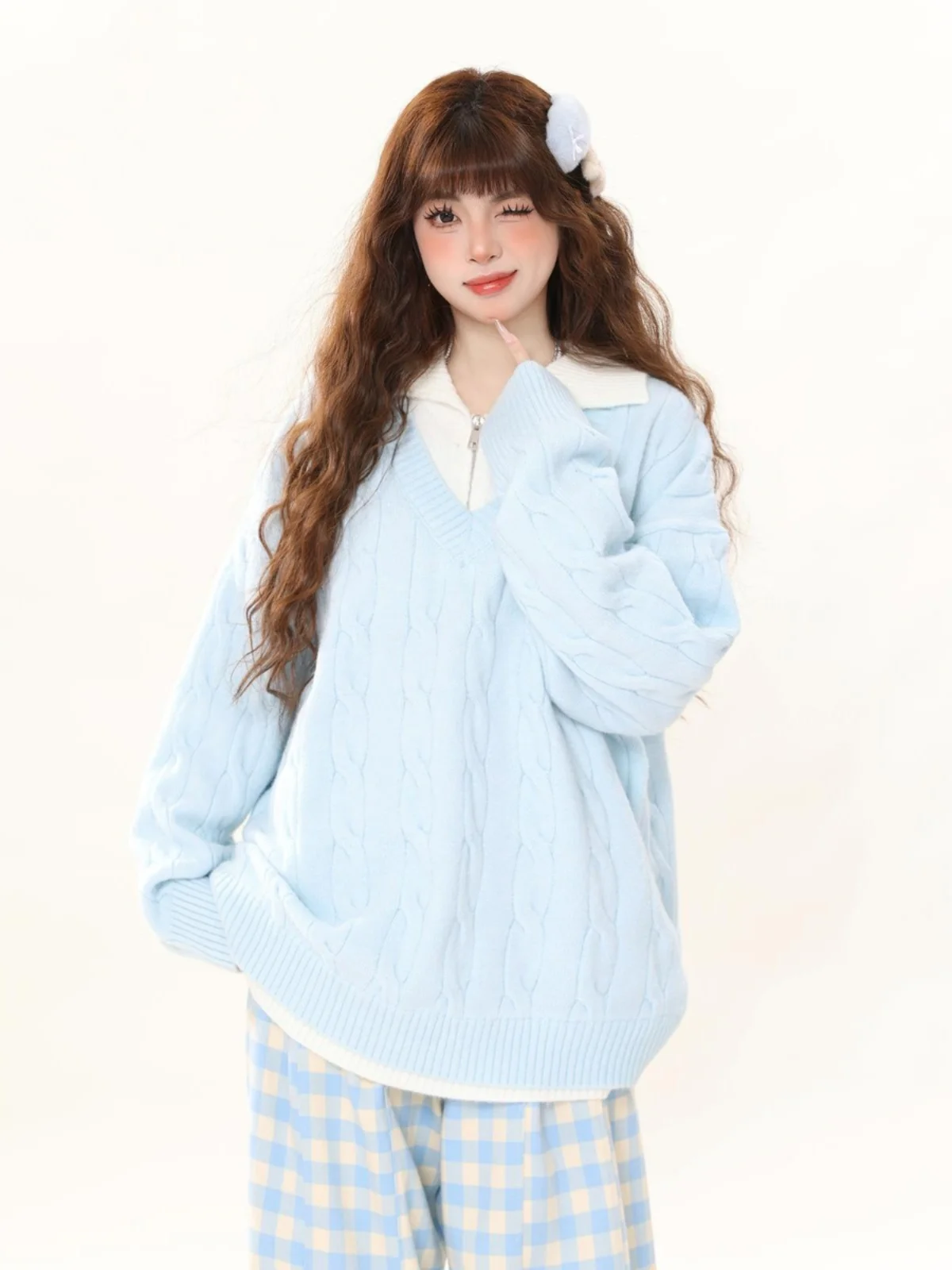 ENJOG Women's Loose Knitted Zipper Collar Sweater Fake Two-Piece Sle Autumn Winter New Soft Lazy Knitwear Casual Sle
ENJOG Women's Loose Knitted Zipper Collar Sweater Fake Two-Piece Sle Autumn Winter New Soft Lazy Knitwear Casual Sle