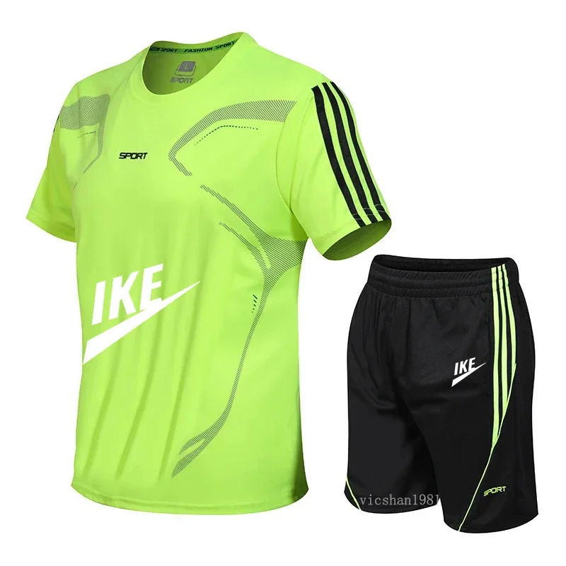 Men's short-sleeved T-shirt + shorts quick-drying and breathable set, summer outdoor sports, casual jogging and fitness 2-piece
Men's short-sleeved T-shirt + shorts quick-drying and breathable set, summer outdoor sports, casual jogging and fitness 2-piece