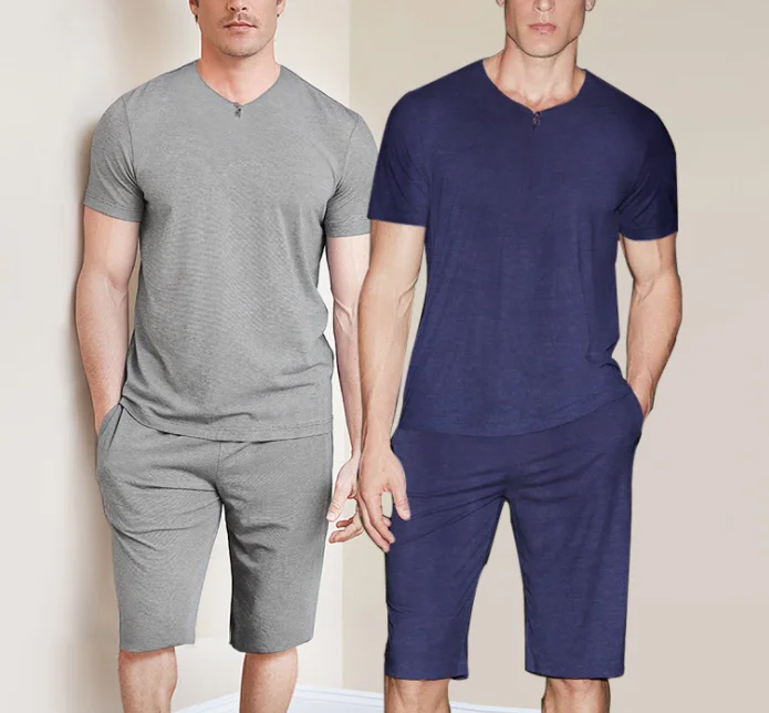 Summer Men's Modal Bamboo Cool Short Sleeved Shorts Set Casual Pajamas Home Wear
Summer Men's Modal Bamboo Cool Short Sleeved Shorts Set Casual Pajamas Home Wear