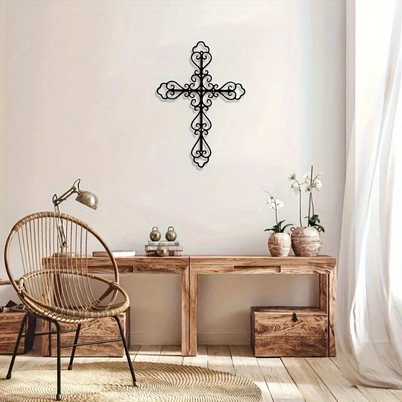 Metal Cross Wall Decoration for Living Room Bedroom Decor Hanging Sign Wall-Mounted Wall Art Ironwork Metal Decorations
Metal Cross Wall Decoration for Living Room Bedroom Decor Hanging Sign Wall-Mounted Wall Art Ironwork Metal Decorations
