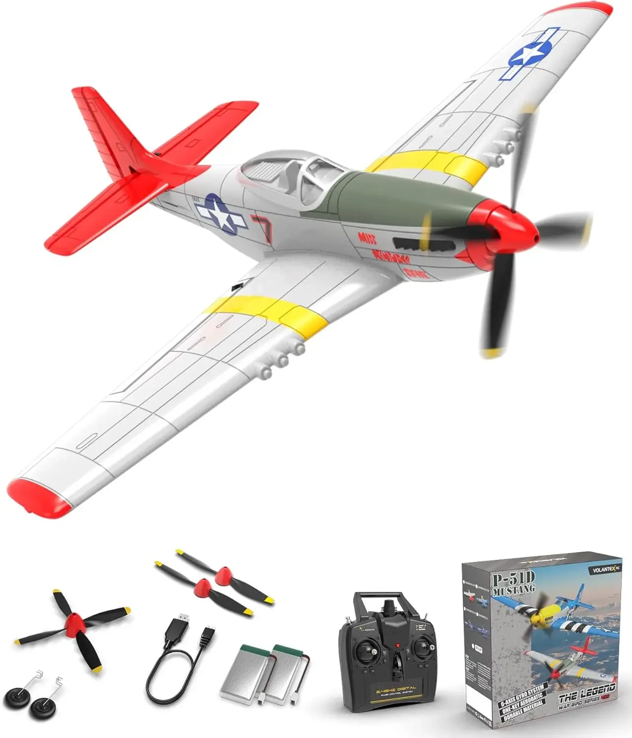 VOLANTEXRC RC Plane, 4 Channel Remote Control Airplane Fighter RTF with 6-Axis Gyro, 3 Modes & Aerobatics Easy to Fly, 2.4GHz Ra
VOLANTEXRC RC Plane, 4 Channel Remote Control Airplane Fighter RTF with 6-Axis Gyro, 3 Modes & Aerobatics Easy to Fly, 2.4GHz Ra
