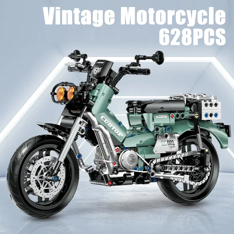 628PCS 1:8 Vintage Motorcycle Building Blocks Assembly Racing Motorbike Model Ornament Bricks Toys Children Boys Christmas Gifts
628PCS 1:8 Vintage Motorcycle Building Blocks Assembly Racing Motorbike Model Ornament Bricks Toys Children Boys Christmas Gifts