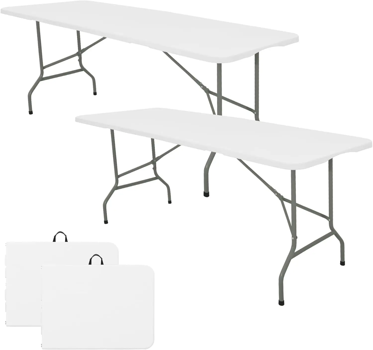 of 2 Folding Table 6 FT Camping Table Portable Heavy Duty Plastic Rectangular Outdoor Dining Table Steel Legs Fold-in-Half with
of 2 Folding Table 6 FT Camping Table Portable Heavy Duty Plastic Rectangular Outdoor Dining Table Steel Legs Fold-in-Half with