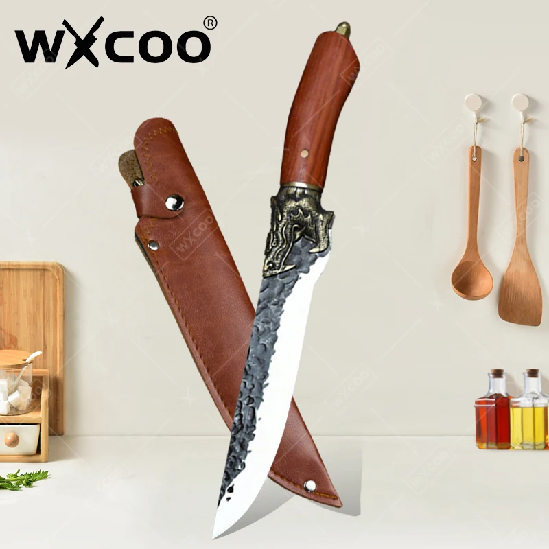 WXCOO Handmade Forged Knife Boning Knife High Carbon Steel Sharp Utility Chefs Cleaver Kitchen Knives with Cover Wood Handle
WXCOO Handmade Forged Knife Boning Knife High Carbon Steel Sharp Utility Chefs Cleaver Kitchen Knives with Cover Wood Handle