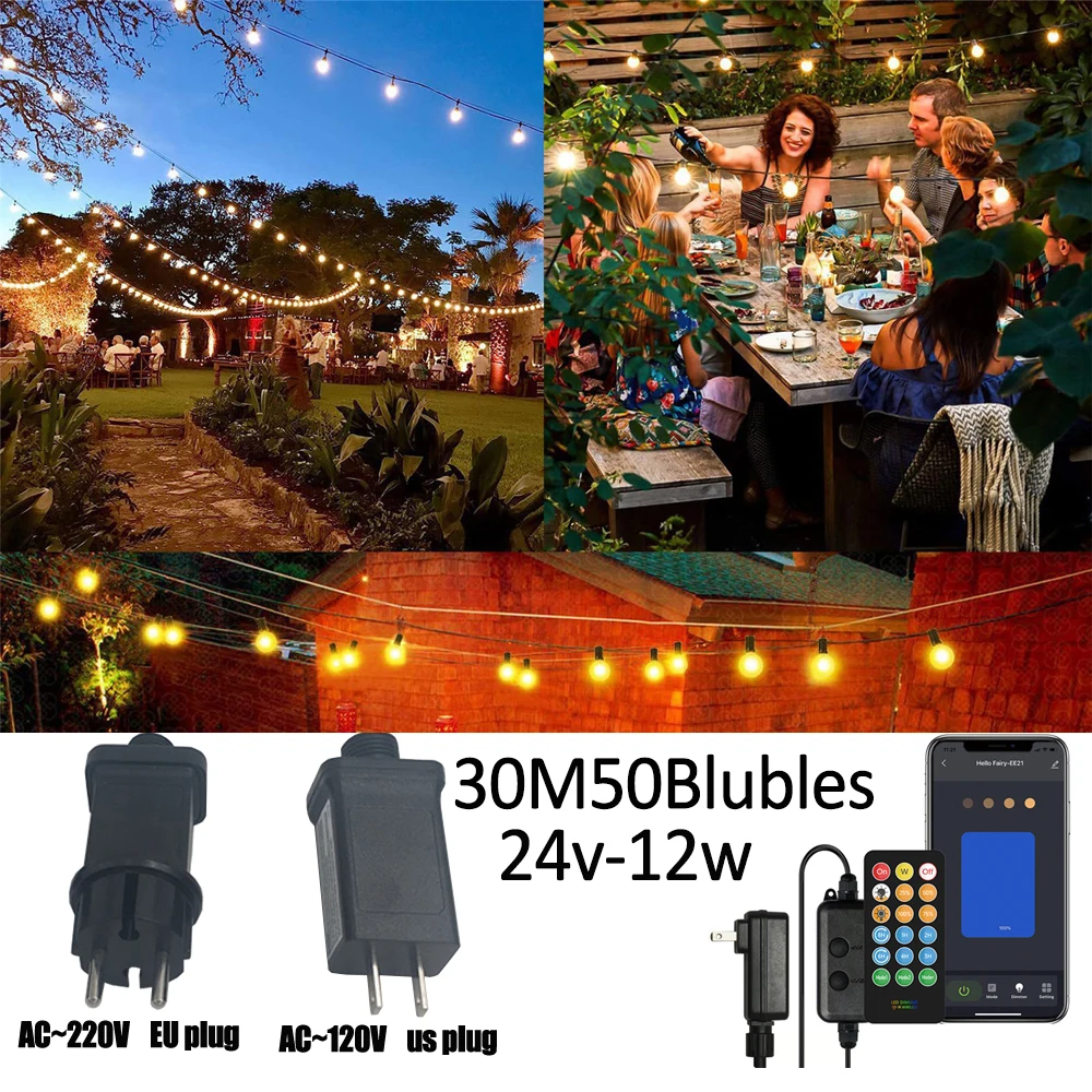 G40 S14 Smart Outdoor DIY String Lights Remote Control Lights Bulbs for Patio Garden Outside Backyard Christmas decoration
G40 S14 Smart Outdoor DIY String Lights Remote Control Lights Bulbs for Patio Garden Outside Backyard Christmas decoration