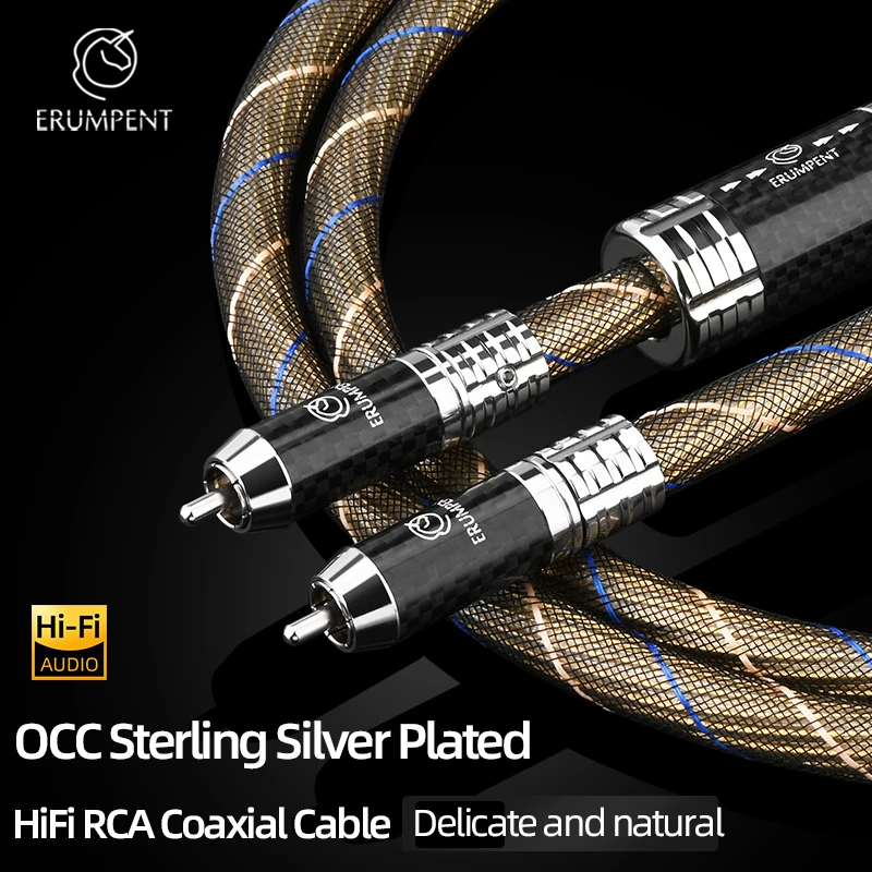 HiFi RCA Coaxial Cable OCC Sterling Silver Plated 75Ω Digital Audio Cable Carbon Fiber Self-locking Plug for Decoder Amplifier
HiFi RCA Coaxial Cable OCC Sterling Silver Plated 75Ω Digital Audio Cable Carbon Fiber Self-locking Plug for Decoder Amplifier