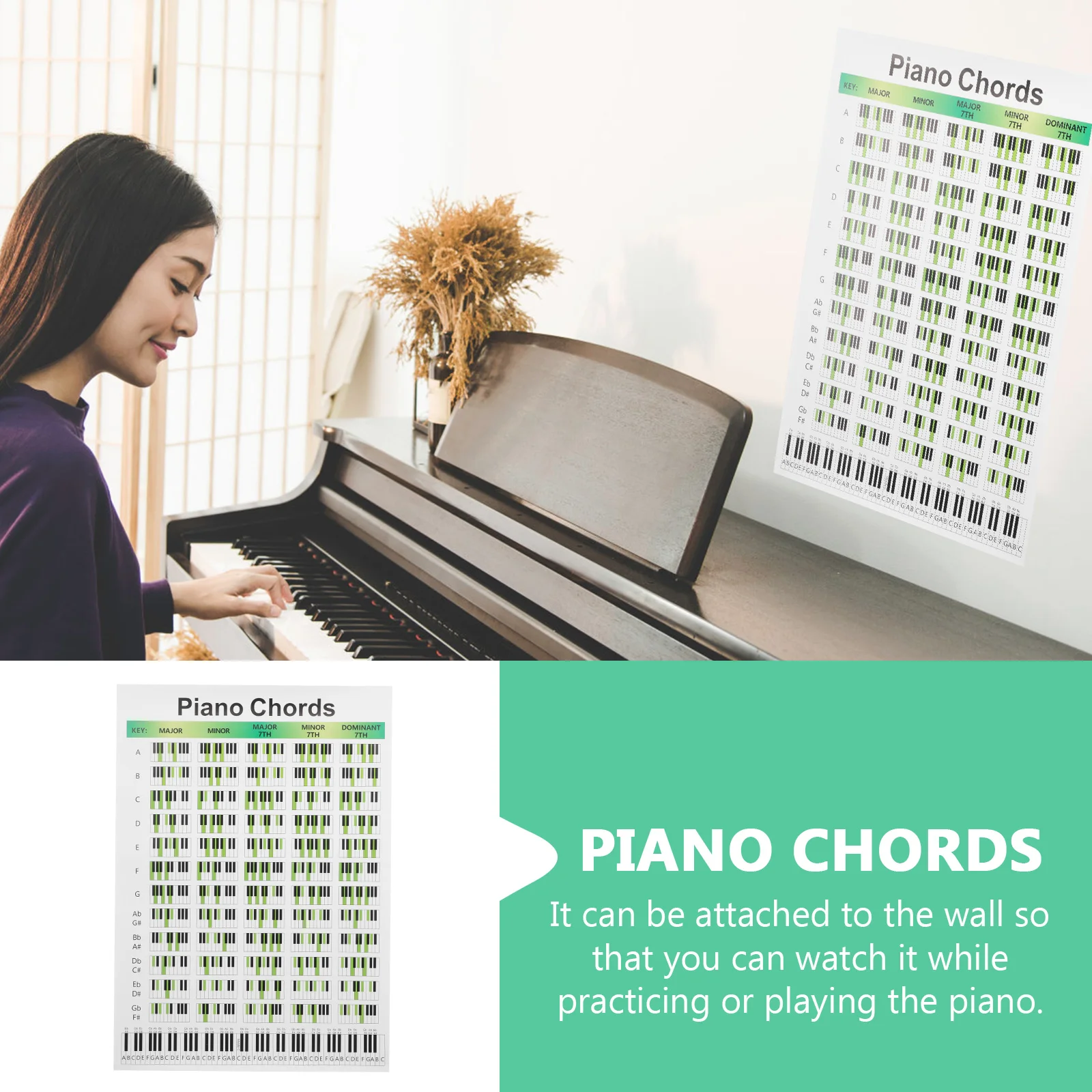 Piano Chord Score Stand Practice Stickers Guitar Chords Poster Beginner Note Child
Piano Chord Score Stand Practice Stickers Guitar Chords Poster Beginner Note Child