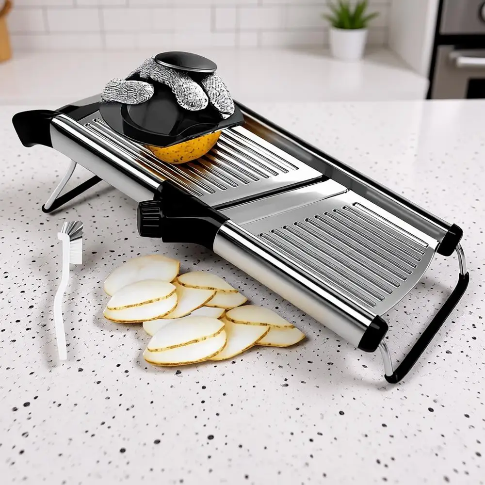 Adjustable Mandoline Slicer, Kitchen-Rench Cutter, Potato Slicer, Vegetable Slicer, Tomato Slicer, Stainless Steel Mandolin Vege
Adjustable Mandoline Slicer, Kitchen-Rench Cutter, Potato Slicer, Vegetable Slicer, Tomato Slicer, Stainless Steel Mandolin Vege