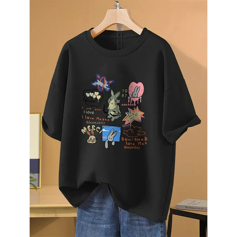 Women Chic Y2k Cartoon Printed Top Tees Summer Pure Cotton Short Sleeve Casual Basic T-shirt O-neck Loose Pullovers
Women Chic Y2k Cartoon Printed Top Tees Summer Pure Cotton Short Sleeve Casual Basic T-shirt O-neck Loose Pullovers