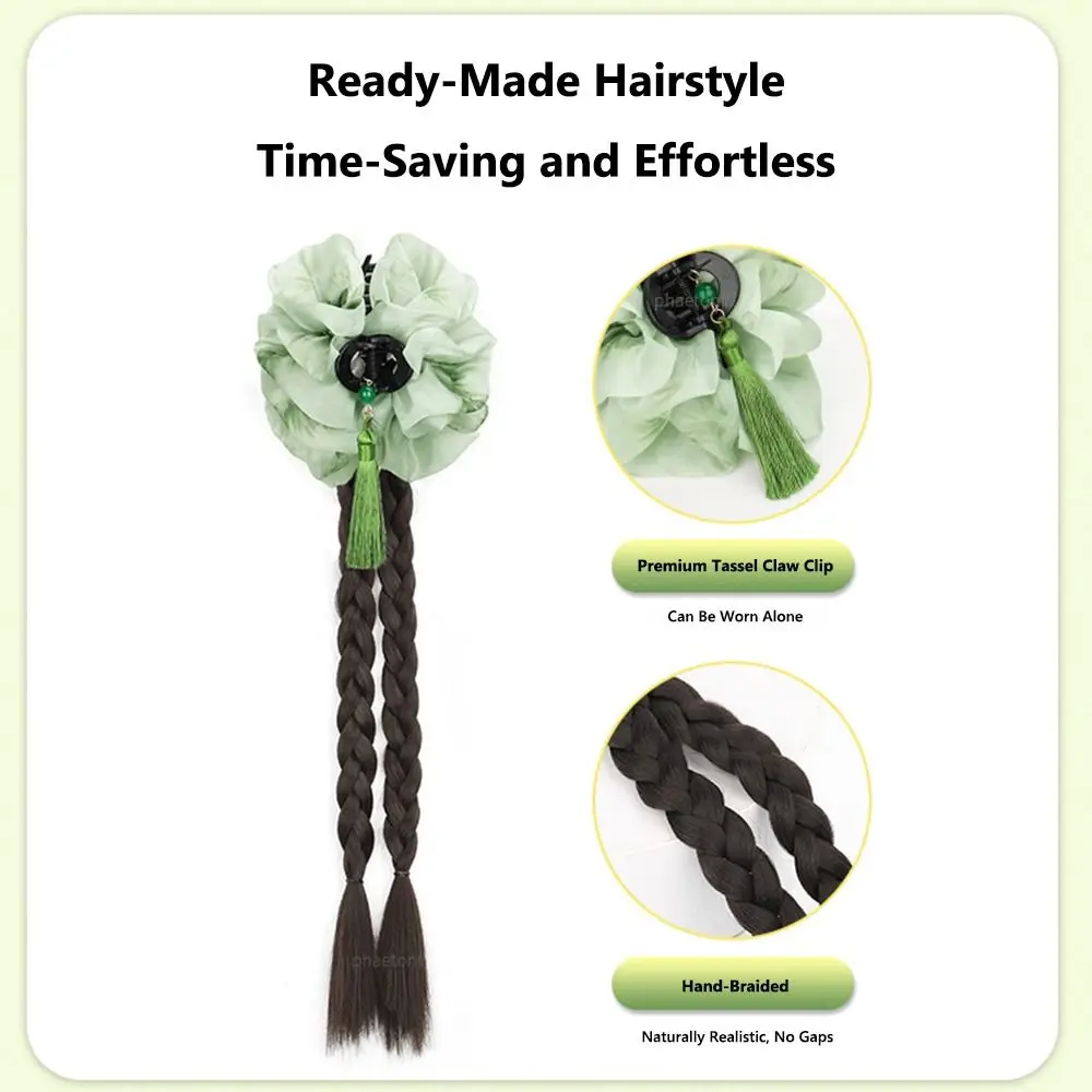 New Chinese Style Hair Claw Braided Hairpiece Three-Strand Cheongsam Women's Tassel Claw Clip Hanfu Ponytail Wig for Women
New Chinese Style Hair Claw Braided Hairpiece Three-Strand Cheongsam Women's Tassel Claw Clip Hanfu Ponytail Wig for Women