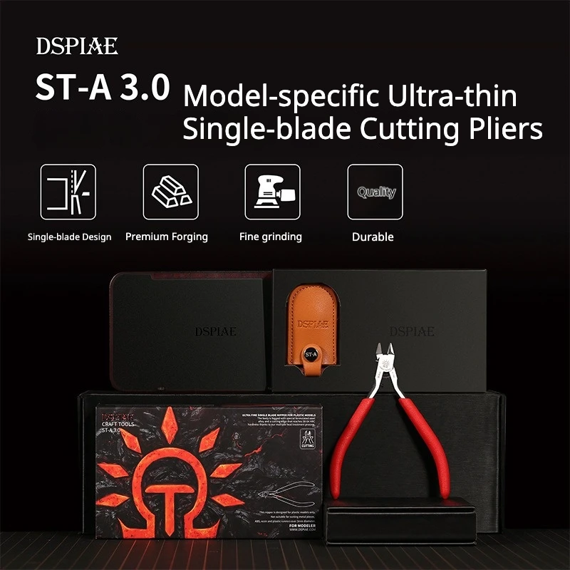 DSPIAE ST-A3.0 Ultra-Thin Single-Edge Model Nippers Hobby Side Cutter with Metal Storage Case for Gundam Military Model DIY
DSPIAE ST-A3.0 Ultra-Thin Single-Edge Model Nippers Hobby Side Cutter with Metal Storage Case for Gundam Military Model DIY