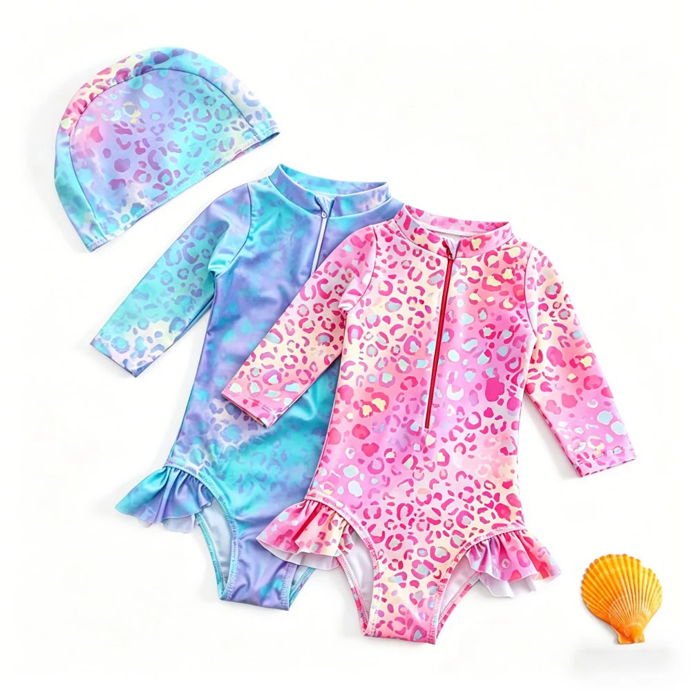 Baby Girls Sun Protection Swimsuit One Piece Long Sleeve Swimming Wear Ruffle Swimwear Bathing Suit for Beach Holiday
Baby Girls Sun Protection Swimsuit One Piece Long Sleeve Swimming Wear Ruffle Swimwear Bathing Suit for Beach Holiday