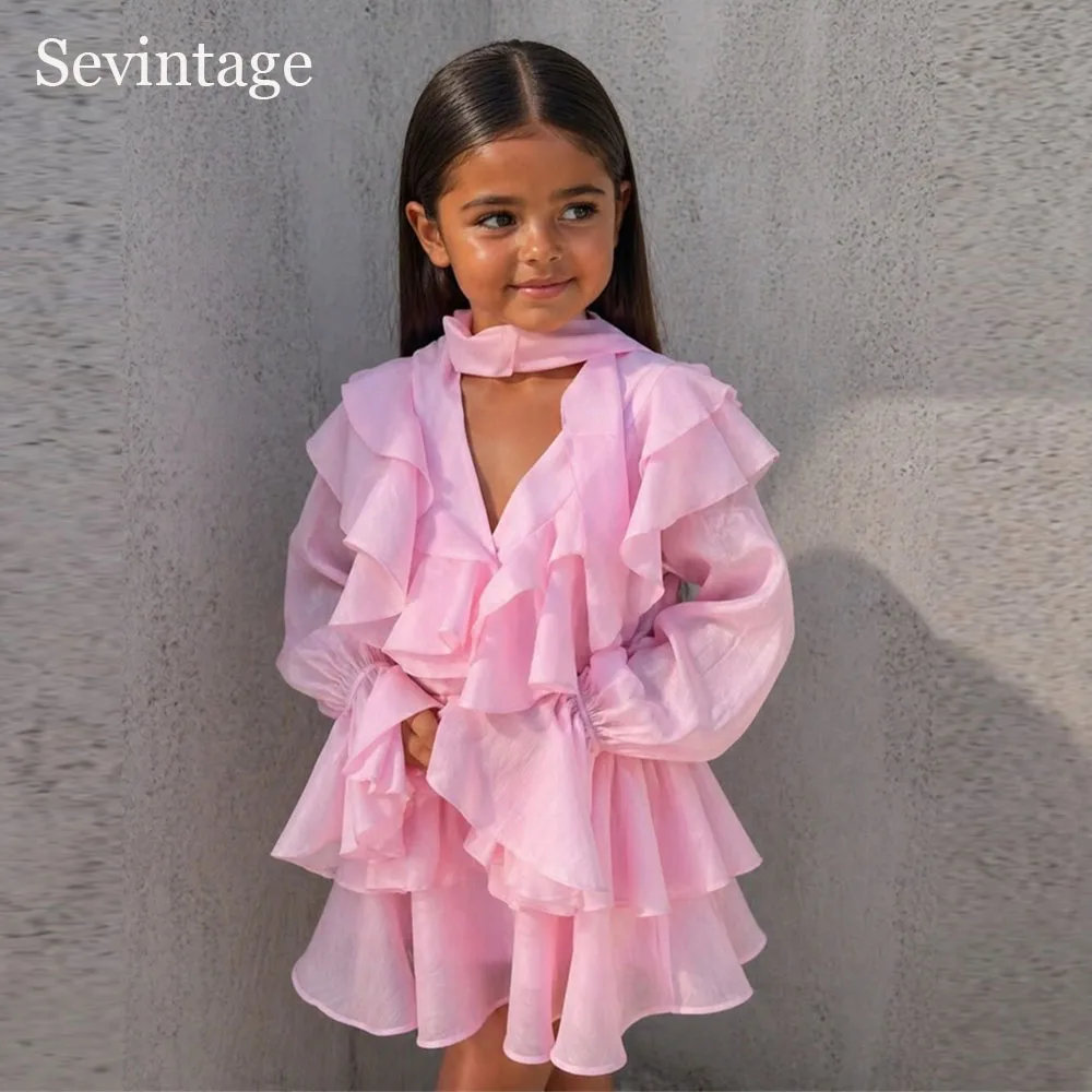 Sevintage Luxury Chiffon Flower Girl Dresses Tiered Ruffles V-Neck Birthday Party Dresses For Girls Kids Dress Dubai Customized
Sevintage Luxury Chiffon Flower Girl Dresses Tiered Ruffles V-Neck Birthday Party Dresses For Girls Kids Dress Dubai Customized