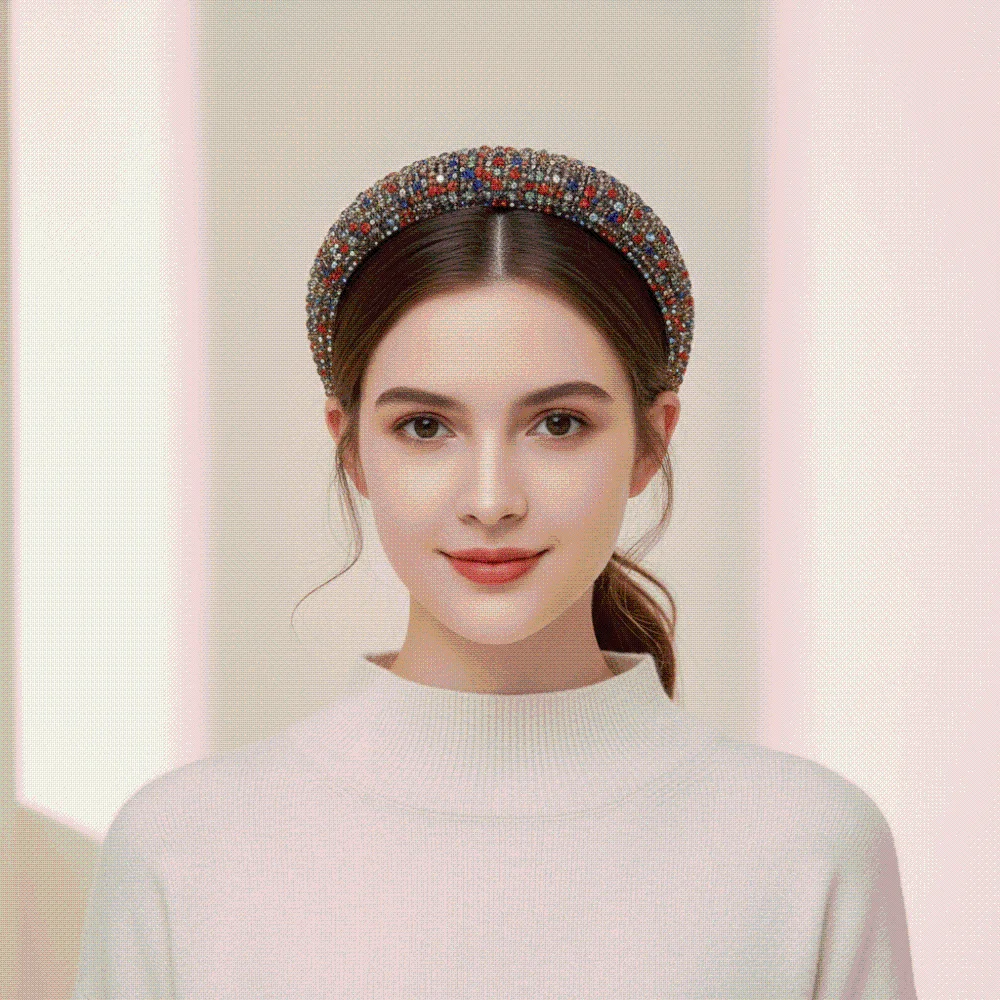 Jeweled Hairbands Padded Rhinestone Headband Wide-brim Baroque Crystal Hairband Handmade Glittering Sponge Hair Hoop Bridesmaid
Jeweled Hairbands Padded Rhinestone Headband Wide-brim Baroque Crystal Hairband Handmade Glittering Sponge Hair Hoop Bridesmaid