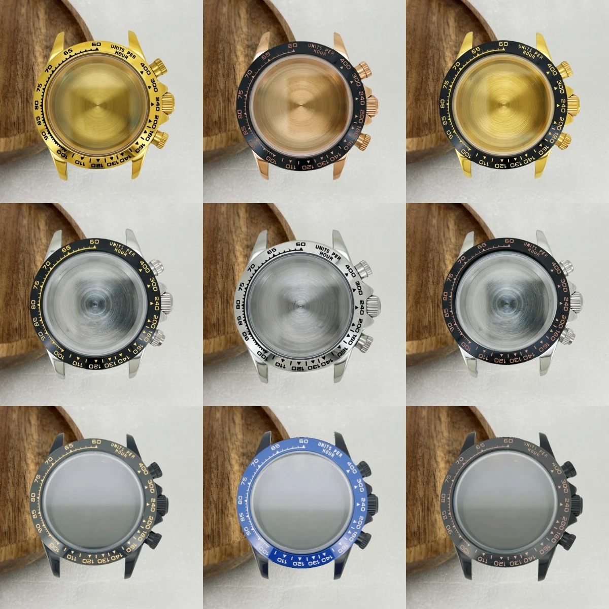 GMOGAR Multifunction Gold Balck Watch Case Sapphire Crystal Bracelet Endlink for Daytona VK63 Movement Ceramic Parts 29.5mm Dial
GMOGAR Multifunction Gold Balck Watch Case Sapphire Crystal Bracelet Endlink for Daytona VK63 Movement Ceramic Parts 29.5mm Dial