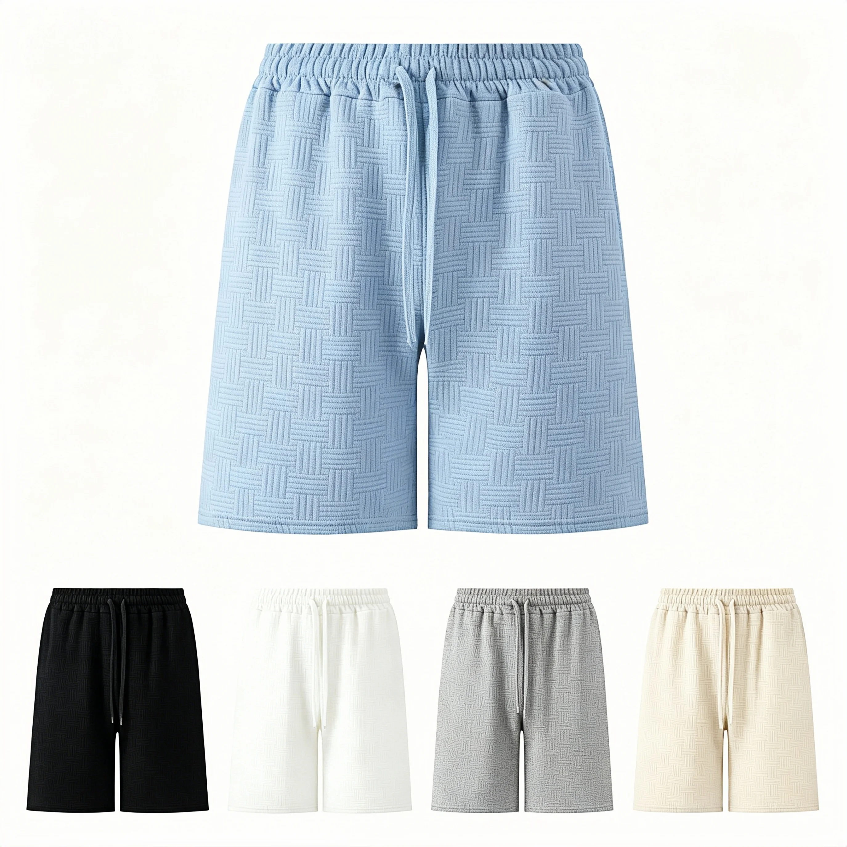 Summer men's plain-color breathable waffle shorts with drawstring waist for outdoor leisure, sports, shopping, five-inch shorts
Summer men's plain-color breathable waffle shorts with drawstring waist for outdoor leisure, sports, shopping, five-inch shorts