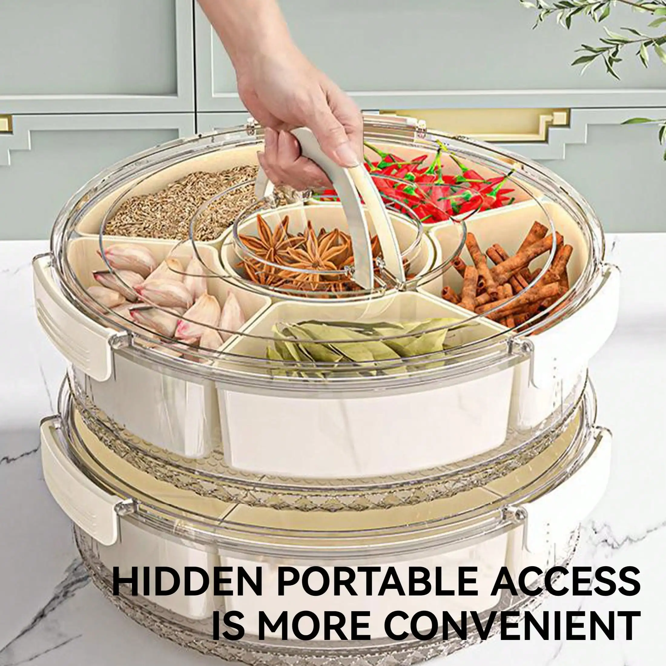 Divided Serving Tray With Lid, Rotating Snackle Box Container Snack Veggie Tray With Lid And Handle
Divided Serving Tray With Lid, Rotating Snackle Box Container Snack Veggie Tray With Lid And Handle