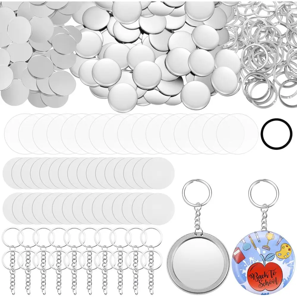 100 Sets 58 mm/ 2.25 Inch Button Maker Keychains Supplies Metal Button Badge Sets Including Metal Shell, Plastic ilm, Backing Pa
100 Sets 58 mm/ 2.25 Inch Button Maker Keychains Supplies Metal Button Badge Sets Including Metal Shell, Plastic ilm, Backing Pa