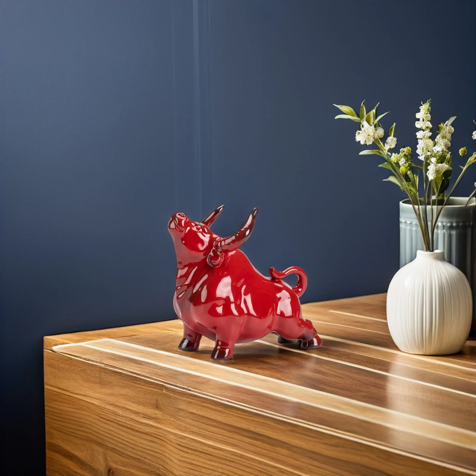 HOLIDYOYO Small Ceramic Wall Street Bull Figurine Cow Tea Pet Decor for Home Shelf Display Red
HOLIDYOYO Small Ceramic Wall Street Bull Figurine Cow Tea Pet Decor for Home Shelf Display Red