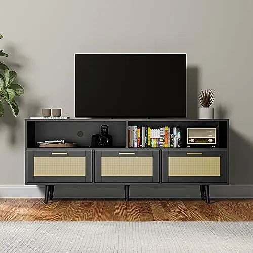 Rattan TV Stand with for 65/70 Inch TV, 61" in TV Entertainment Center, TV Console for Living Room, White Shower filter
Rattan TV Stand with for 65/70 Inch TV, 61" in TV Entertainment Center, TV Console for Living Room, White Shower filter