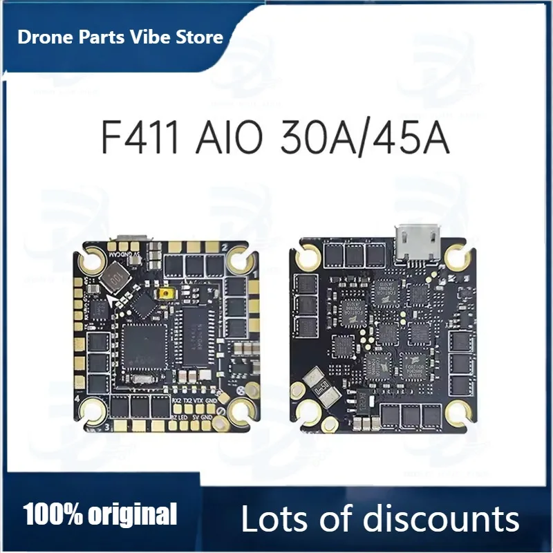 Fy1pcs for F411 AIO Flight Controller With MPU6500, 30A/45A BLHELI_S BLS ESC, 2-6S For 25.5-26.5MM FPV Racing Drones B
Fy1pcs for F411 AIO Flight Controller With MPU6500, 30A/45A BLHELI_S BLS ESC, 2-6S For 25.5-26.5MM FPV Racing Drones B