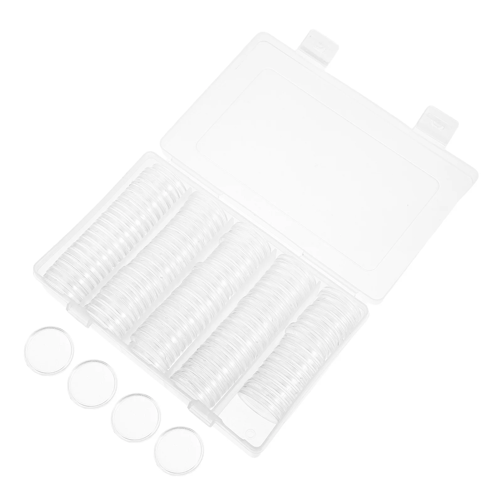 1 комплект, коробка для хранения капсул для монет, прозрачный пластик, 25 мм, защитные чехлы для монет, органайзер, держатель, коллекционные принадлежности, контейнер для дисплея