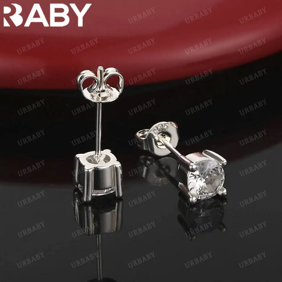 URBABY 925 Sterling Silver Zircon Block Earrings Stud Earrings For Women Fashion Jewelry Charm Grace Noble Wedding Accessories
URBABY 925 Sterling Silver Zircon Block Earrings Stud Earrings For Women Fashion Jewelry Charm Grace Noble Wedding Accessories