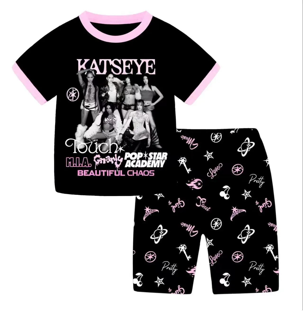 Kids Girls KATSEYE Cartoon Print Pyjamas Set 2-Piece Pjs Outfit Nightwear Short Pants&Short Sleeved Top Sleepwear Homewear 6-13
Kids Girls KATSEYE Cartoon Print Pyjamas Set 2-Piece Pjs Outfit Nightwear Short Pants&Short Sleeved Top Sleepwear Homewear 6-13