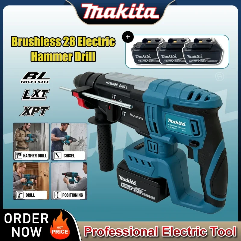 Makita Brushless Cordless Rotary Hammer Drill Electric Hammer Drill Brushless Motor Power Tools fit Makita 18v Battery
Makita Brushless Cordless Rotary Hammer Drill Electric Hammer Drill Brushless Motor Power Tools fit Makita 18v Battery