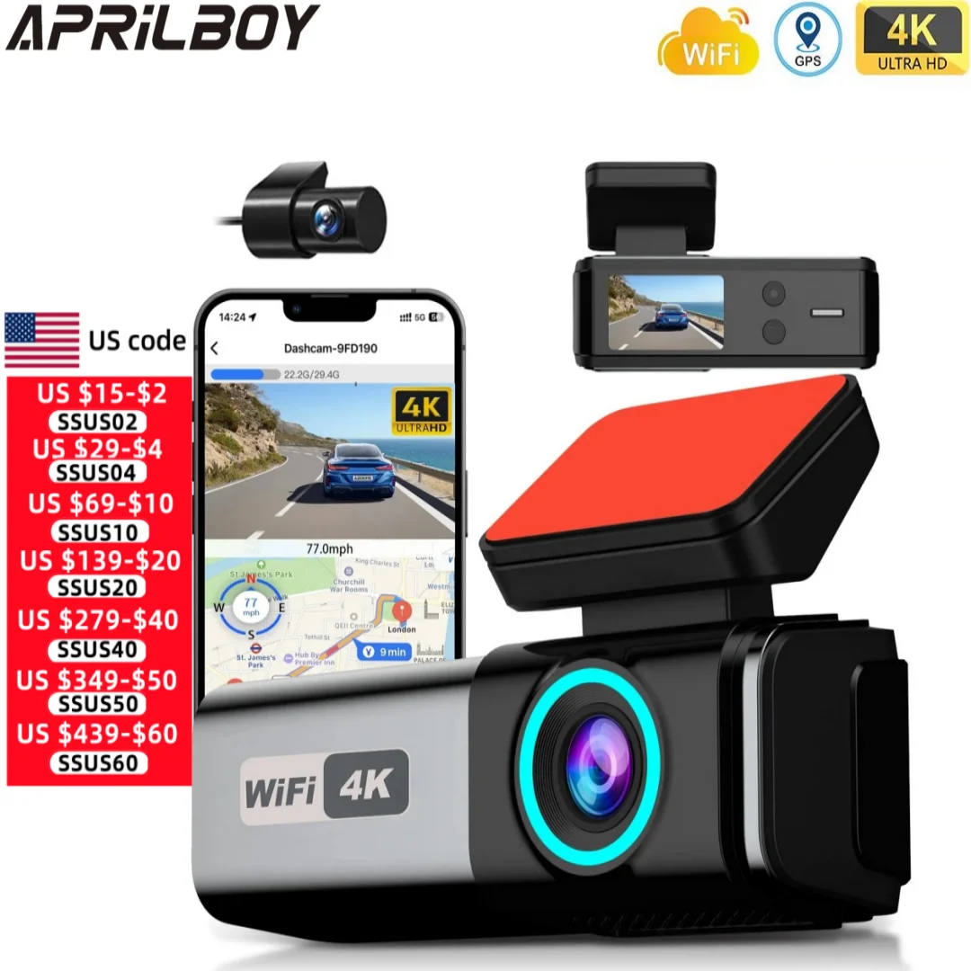 Aprilboy K8 WIFI DashCam 4K 2160P CarDVR Передняя и задняя автоматическая автомобильная камера с двумя объективами и ночным видением G-сенсором 24H Монитор видеорегистратор
Aprilboy K8 WIFI DashCam 4K 2160P CarDVR Передняя и задняя автоматическая автомобильная камера с двумя объективами и ночным видением G-сенсором 24H Монитор видеорегистратор