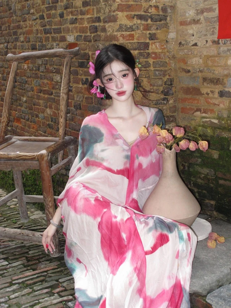 New Pink Dyed Tie Dye Dress Photography Studio Chinese Style Zen Atmosphere High End Sensation Gentle Temperament Costume
New Pink Dyed Tie Dye Dress Photography Studio Chinese Style Zen Atmosphere High End Sensation Gentle Temperament Costume