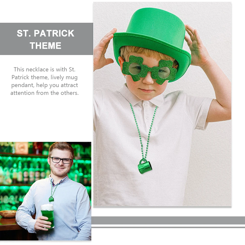 12 Pcs Necklace Cups Green Glass naments St Patrick Day Beaded Necklaces Pendant Supplies Chain Gifts
12 Pcs Necklace Cups Green Glass naments St Patrick Day Beaded Necklaces Pendant Supplies Chain Gifts