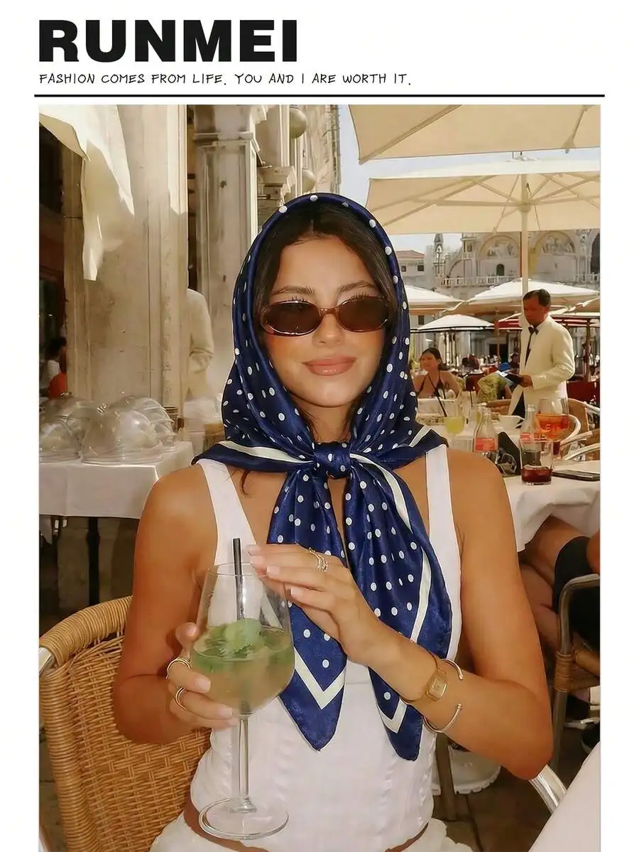 1pc Minimalist Printed Satin Square Scarf, Spring New Fashion Women's Hair Accessory Scarf, Belt, Bag Decoration, Ribbon, Headsc
1pc Minimalist Printed Satin Square Scarf, Spring New Fashion Women's Hair Accessory Scarf, Belt, Bag Decoration, Ribbon, Headsc