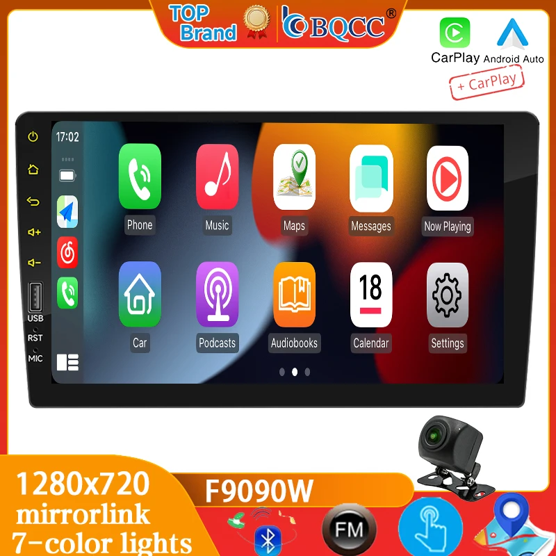 BQCC F9090W Single Din 9 Inch IPS Capacitive Screen Wired Wireless CarPlay Android Auto Wiring Protection 7 Color Ambient Light
BQCC F9090W Single Din 9 Inch IPS Capacitive Screen Wired Wireless CarPlay Android Auto Wiring Protection 7 Color Ambient Light