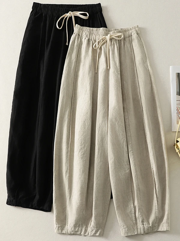 Loose Wide Leg Pants Women's Summer plus Size Comfortable Elastic Waist Design Casual Long Pants Lantern Pants Cotton Material
Loose Wide Leg Pants Women's Summer plus Size Comfortable Elastic Waist Design Casual Long Pants Lantern Pants Cotton Material