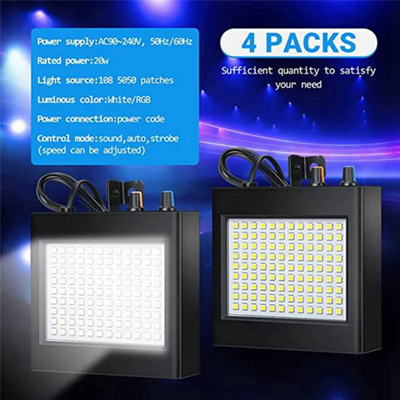 GQ0-uy4 Strobe Lights White 108 Bright LED Bulbs Party Lights Lights for Party Room Stage Dance Birthday DJ Bar Show EU
GQ0-uy4 Strobe Lights White 108 Bright LED Bulbs Party Lights Lights for Party Room Stage Dance Birthday DJ Bar Show EU