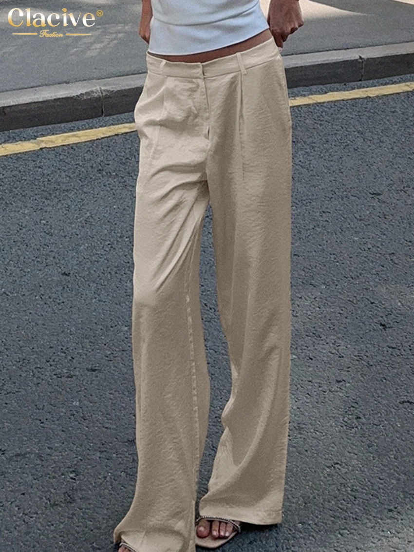 Clacive Fashion Loose Beige Women's Pants 2025 Casual High Waist Wide Trousers Elegant Classic Full Length Pants Female Clothing
Clacive Fashion Loose Beige Women's Pants 2025 Casual High Waist Wide Trousers Elegant Classic Full Length Pants Female Clothing