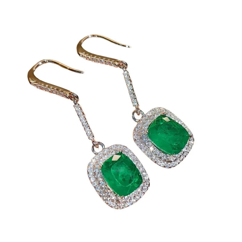 Solid 100% 925 Sterling Silver Emerald Gemstone Earrings Fine Jewelry for Women Luxury Gift Bohemia Designer Jewelry Earing Box
Solid 100% 925 Sterling Silver Emerald Gemstone Earrings Fine Jewelry for Women Luxury Gift Bohemia Designer Jewelry Earing Box