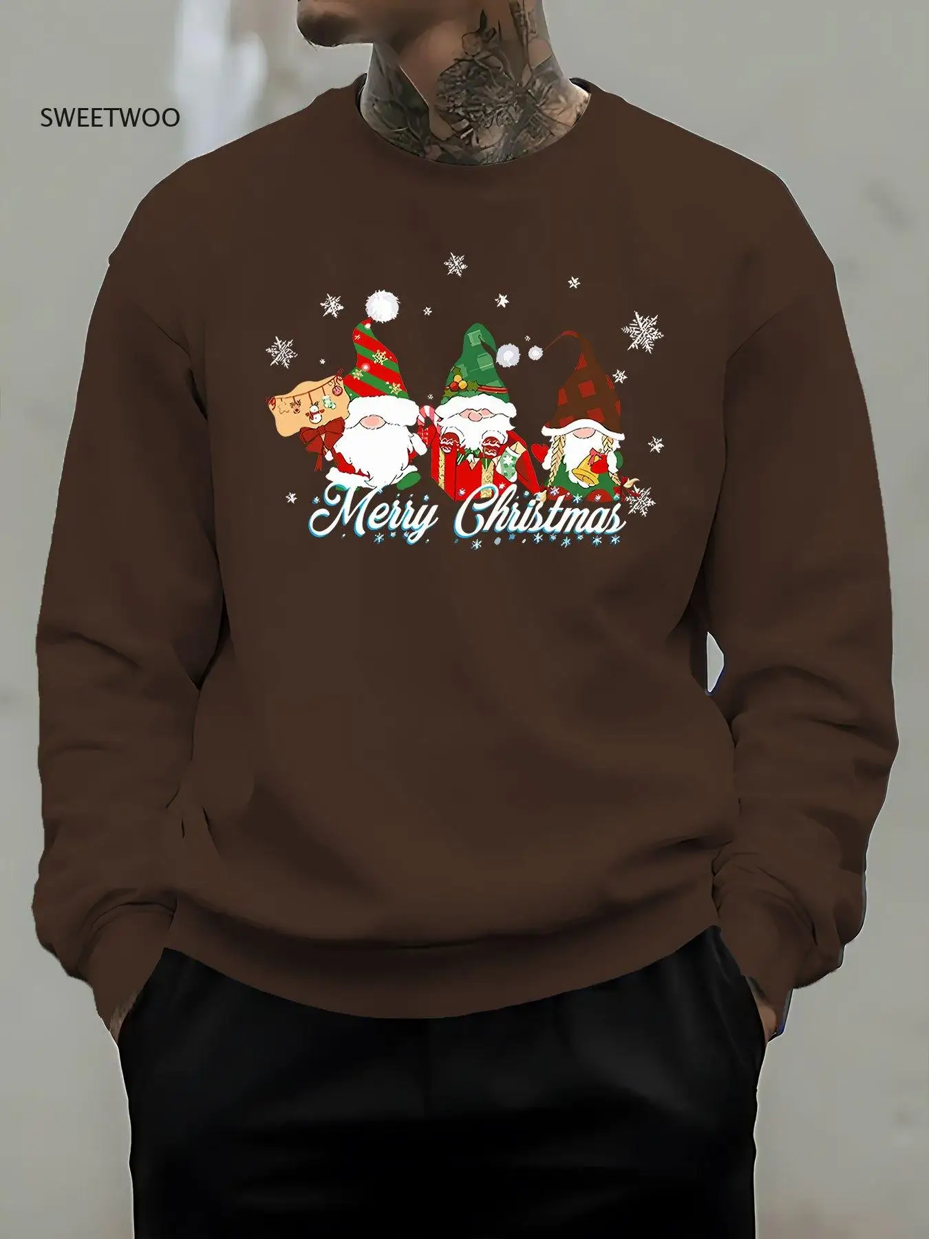 Men's Christmas Sweatshirt - Santa Claus & Merry Christmas Print Pullover Hoodie, Loose Fit Long Sleeve Sweater
Men's Christmas Sweatshirt - Santa Claus & Merry Christmas Print Pullover Hoodie, Loose Fit Long Sleeve Sweater