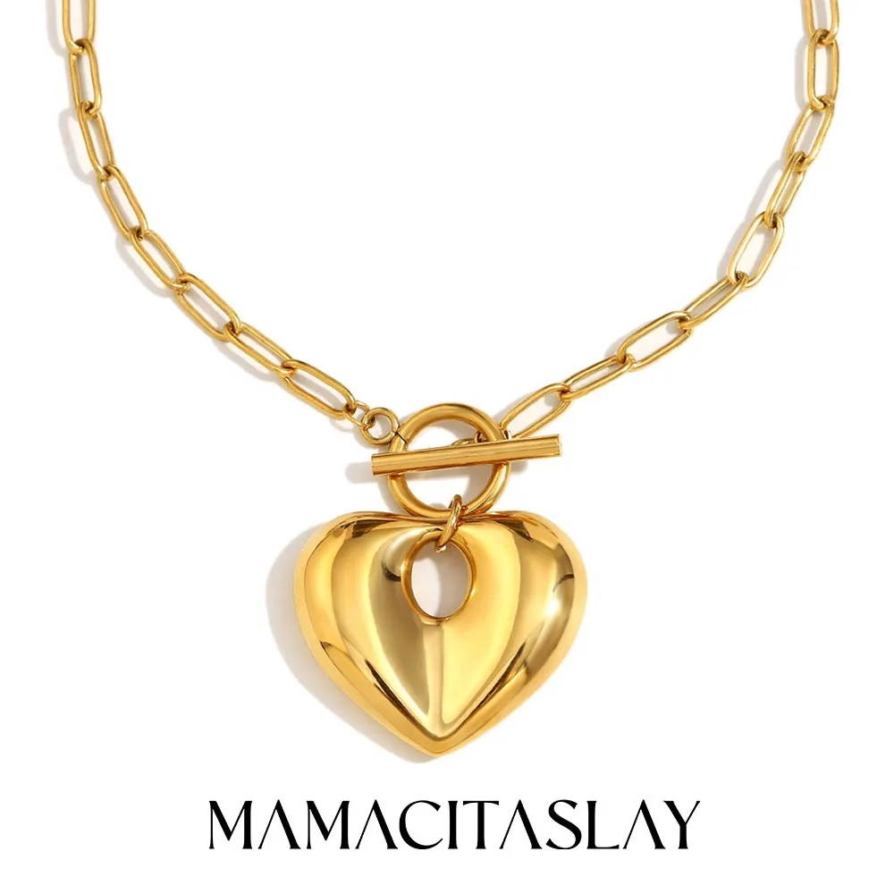 MamacitaSlay Creative 18K Gold Plated Stainless Steel Heart OT Buckle Necklace Party Waterproof Neck Jewelry Women's Charm Gift
MamacitaSlay Creative 18K Gold Plated Stainless Steel Heart OT Buckle Necklace Party Waterproof Neck Jewelry Women's Charm Gift