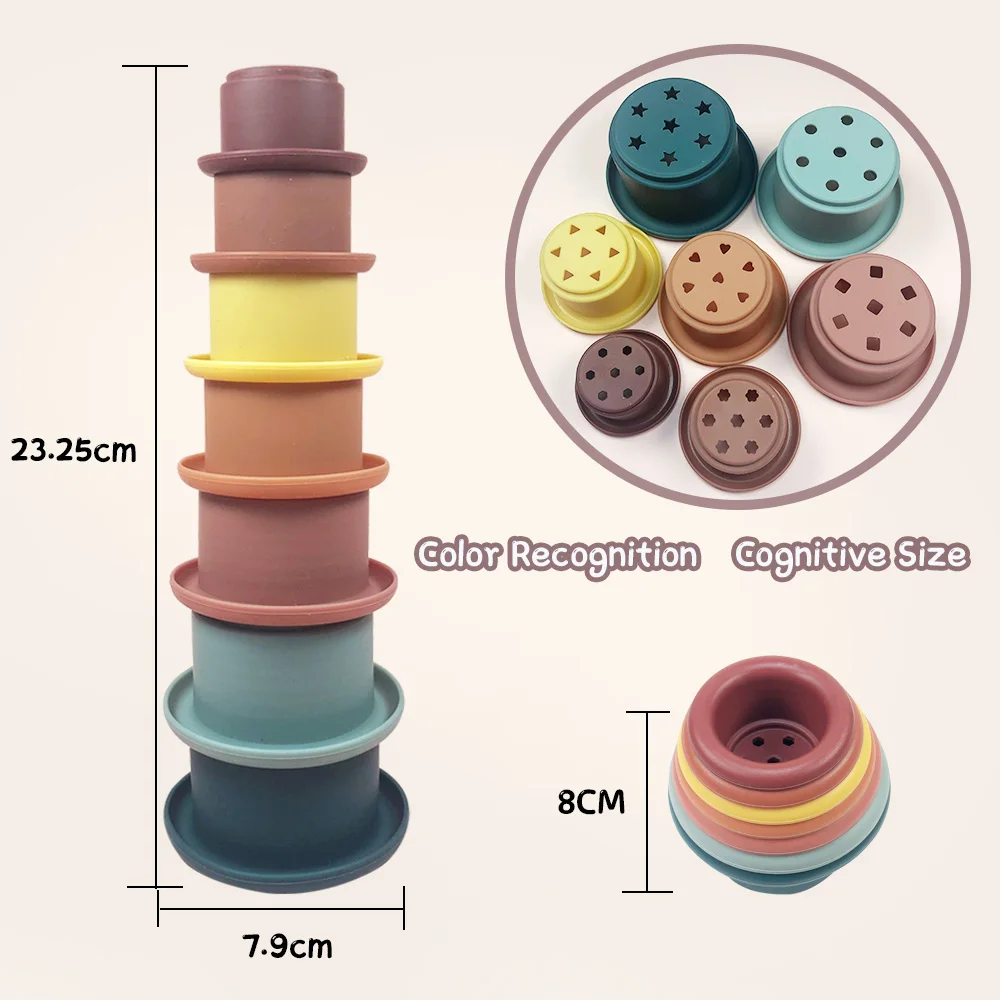 5PC Montessori Educational Toys Building Block Baby Silicone Stacking Cup Assemble building blocks Folding Tower Building Block
5PC Montessori Educational Toys Building Block Baby Silicone Stacking Cup Assemble building blocks Folding Tower Building Block