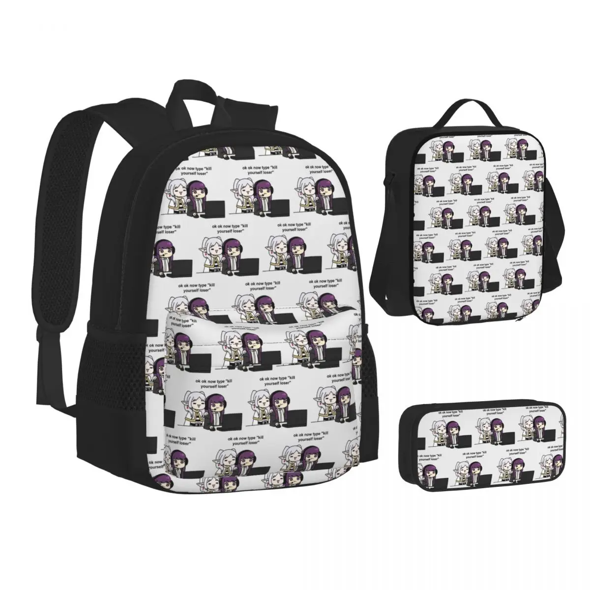 Gamer Fern And Frieren Classic Backpacks Boys Girls Bookbag School Bags Kids Rucksack Lunch Bag Pen Bag Three-Piece Set
Gamer Fern And Frieren Classic Backpacks Boys Girls Bookbag School Bags Kids Rucksack Lunch Bag Pen Bag Three-Piece Set