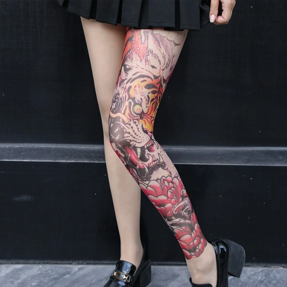 1pc New Simulated Tattoo Single-leg Socks Terrifyin Sexy Women's Printed Thigh Socks Personality Mesh Tattooed Stockings Summer 
1pc New Simulated Tattoo Single-leg Socks Terrifyin Sexy Women's Printed Thigh Socks Personality Mesh Tattooed Stockings Summer
