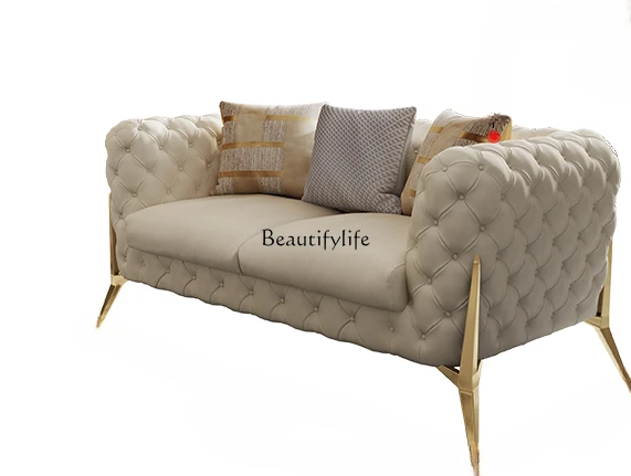 Cream Style Leather Sofa Luxury Light Luxury American Living Room Furniture Sofa
Cream Style Leather Sofa Luxury Light Luxury American Living Room Furniture Sofa