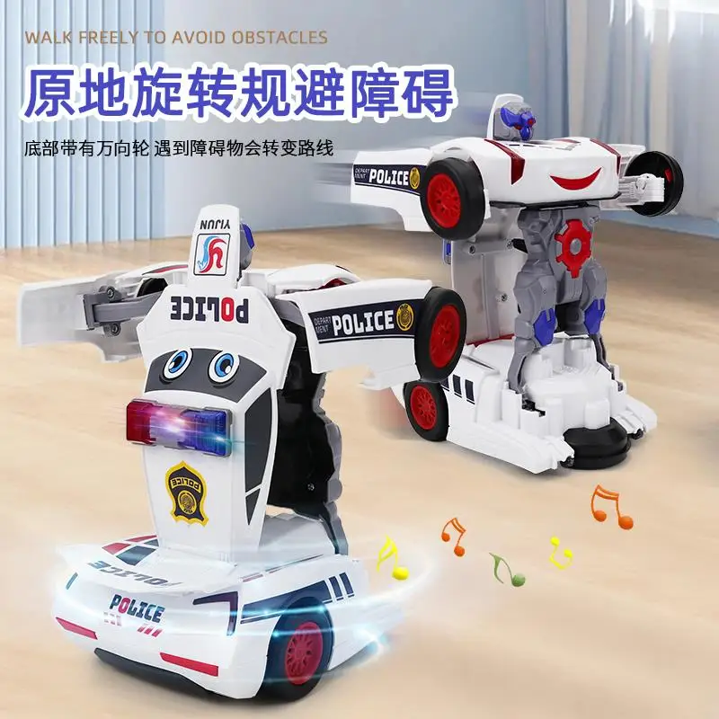 Children's electric transforming police car robot toy for boys aged 2 to 4 with lights and music
Children's electric transforming police car robot toy for boys aged 2 to 4 with lights and music