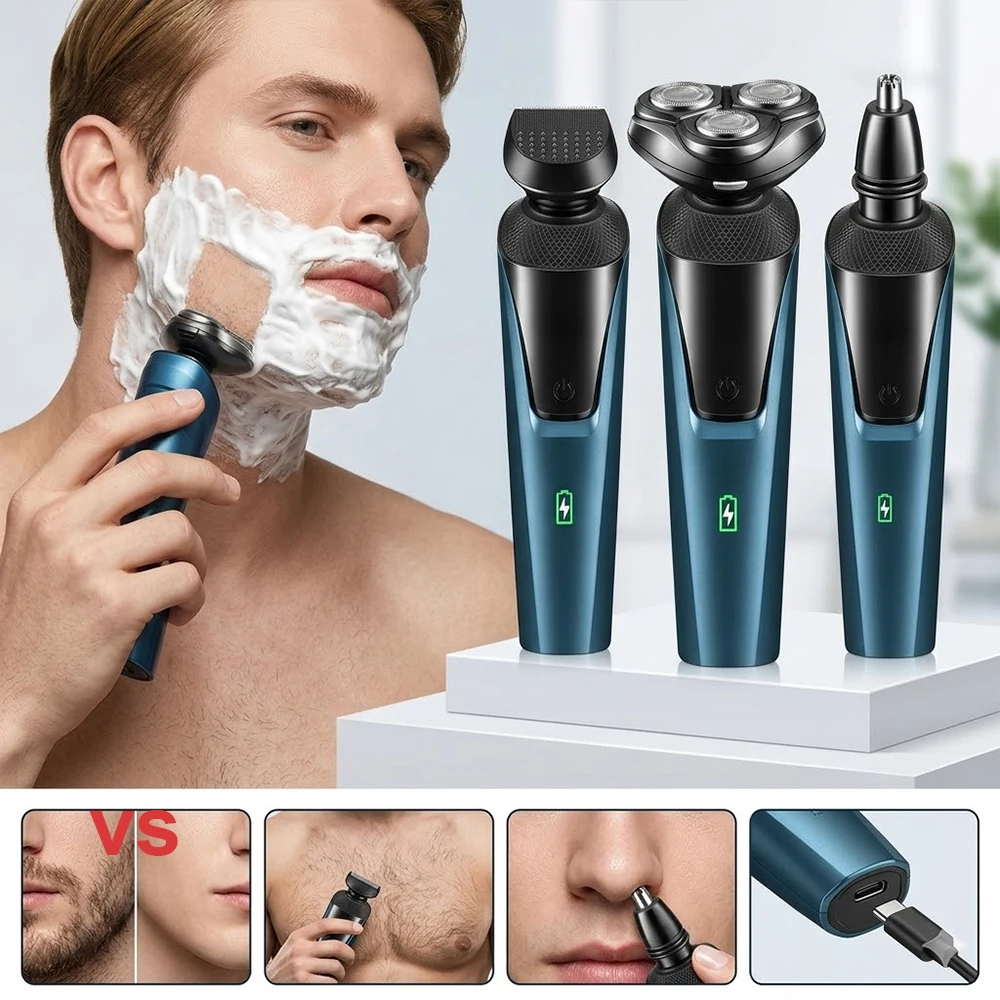Electic Shaver for Men USB Rechargeable Beard Shaving Machine Waterproof Portable 3 in 1 Facial Electic Hair Trimmer for Male
Electic Shaver for Men USB Rechargeable Beard Shaving Machine Waterproof Portable 3 in 1 Facial Electic Hair Trimmer for Male