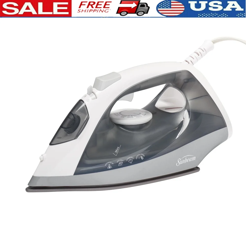 Паровой утюг 1200 Вт, антипригарная подошва, резервуар 240 мл, автоматическое отключение, защита от капель, прецизионный наконечник для удаления морщин, поворотный шнур 8 футов
Паровой утюг 1200 Вт, антипригарная подошва, резервуар 240 мл, автоматическое отключение, защита от капель, прецизионный наконечник для удаления морщин, поворотный шнур 8 футов