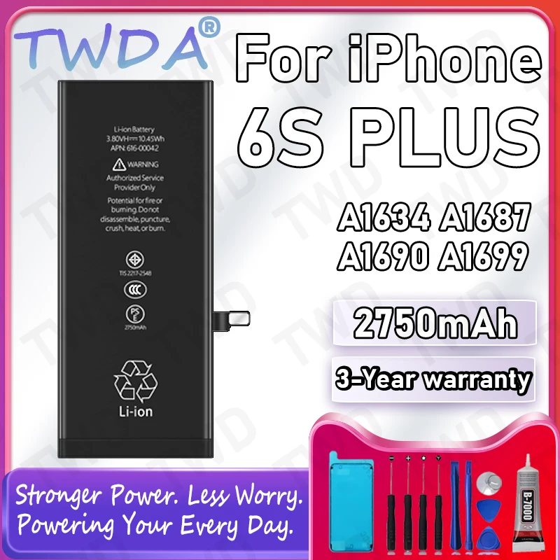 616-00042 Аккумулятор большой емкости 2750 мАч для iPhone 6S PLUS/A1634/A1687/A1690/A1699, новые аккумуляторы высокого качества + бесплатные инструменты
616-00042 Аккумулятор большой емкости 2750 мАч для iPhone 6S PLUS/A1634/A1687/A1690/A1699, новые аккумуляторы высокого качества + бесплатные инструменты