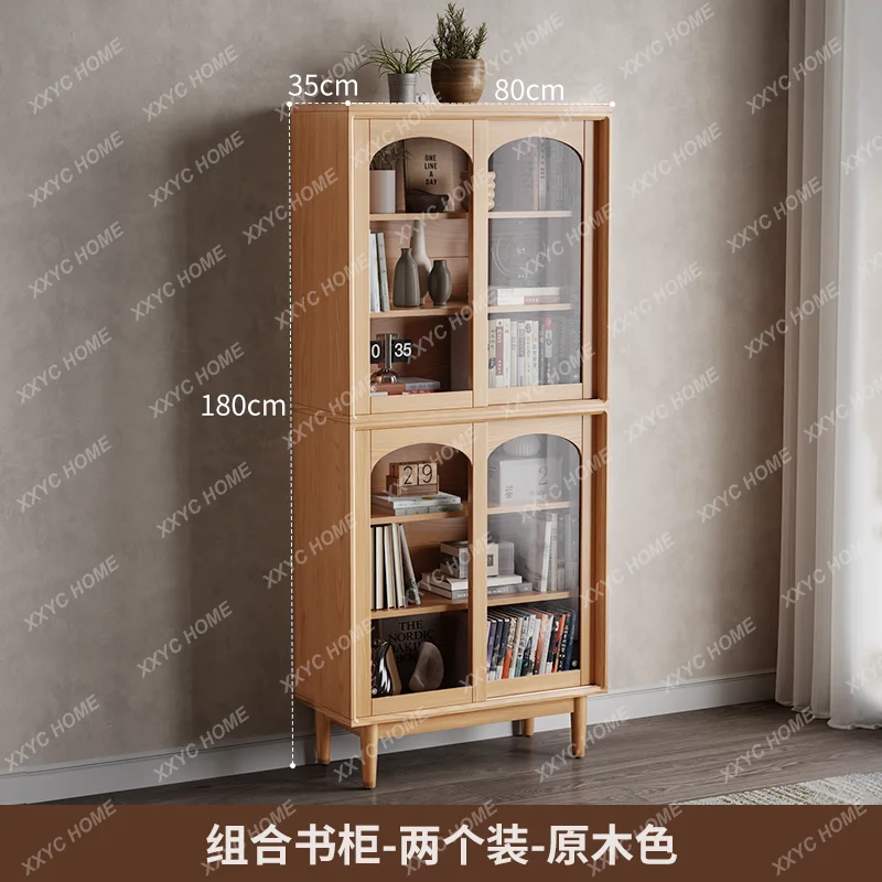 Solid wood free combination floor with glass sliding door storage dustproof integrated wall bookshelf
Solid wood free combination floor with glass sliding door storage dustproof integrated wall bookshelf