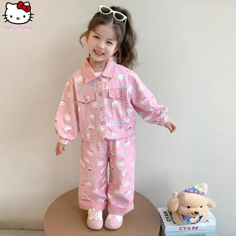 New Girl Hello Kitty Lapel Jacket Pants Set Kawaii Cartoon Spring Autumn Anime Girl Cardigan Straight Pants Sanrio Two Piece Set
New Girl Hello Kitty Lapel Jacket Pants Set Kawaii Cartoon Spring Autumn Anime Girl Cardigan Straight Pants Sanrio Two Piece Set